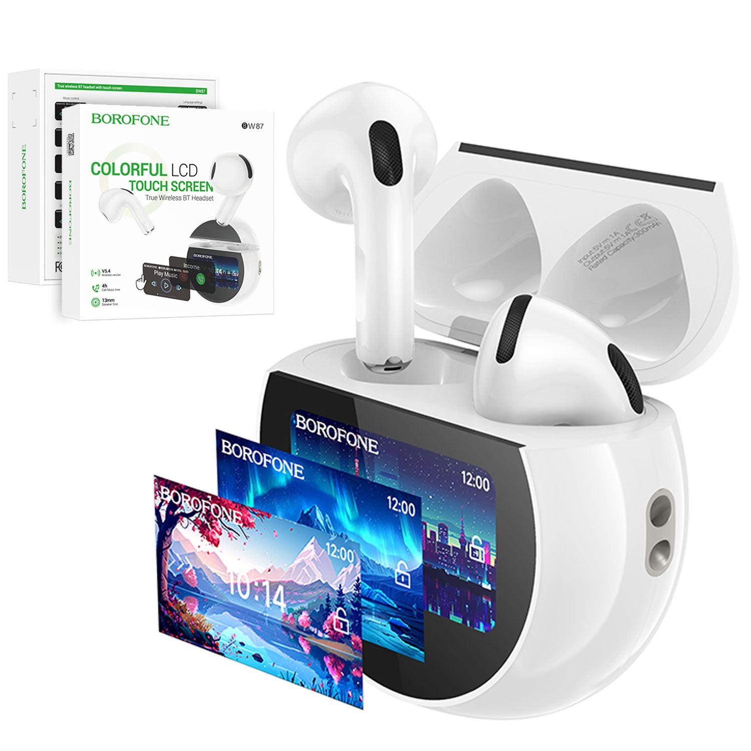 Borofone BW87 Mist True TWS True Wireless BT 5.4 Bluetooth Sports Earbuds Headset With Touch Screen for ios/Android Borofone BW87 Mist True TWS True Wireless BT 5.4 Bluetooth Sports Earbuds Headset With Touch Screen for ios/Android